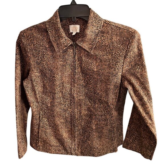 Retro Y2K Animal Print Fitted Zip Up Jacket - Picture 4 of 11